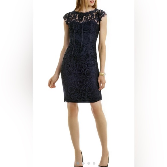 NWOT Monique Lhuillier Lace Sheath Dress - Picture 1 of 12